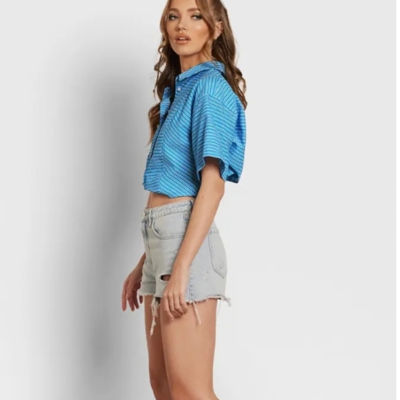 🆕️NWT Circus NY Nicole Stripe Cotton Seersucker Button-Up Shirt, Size XL - Picture 10 of 13